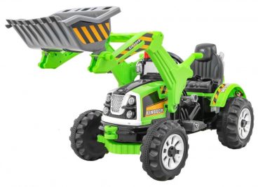 Elektricke auticko Traktor s lyzicou – zelene, hracky pre deti, nase hrackarstvo