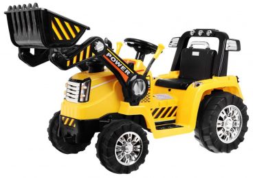 Elektricke auticko Traktor s lyžicou – žlté, hracky pre deti, nase hrackarstvo